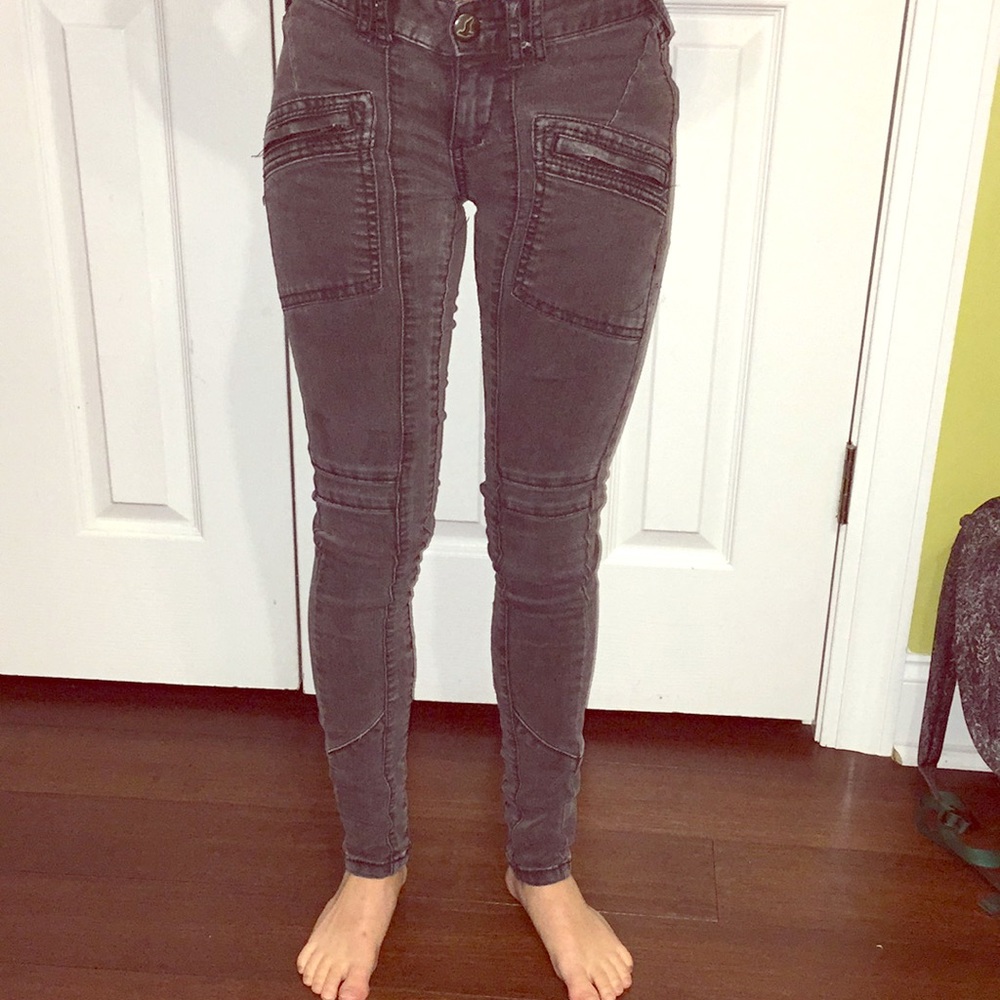 Free people gray skinny jeans